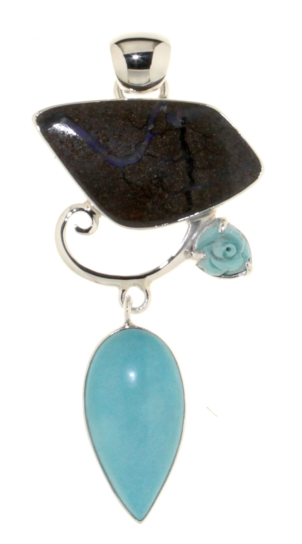 Pendant in 925 silver with Boulder Opal