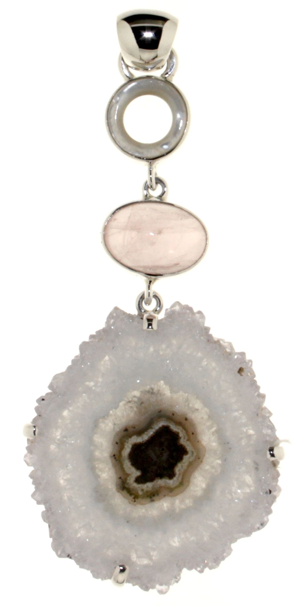 Pendant with Crystallized Agate, Ruby
