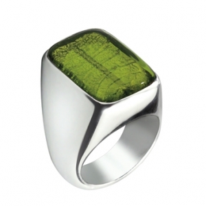 Anello Verticale -  Verde Erba  Misura 24